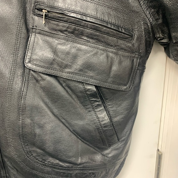 ✨Host Pick✨American Outerwear black leather jacket sz 3XLT - Picture 3 of 11